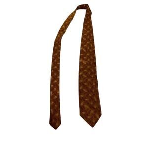 Ermenegildo‎ Zegna Silk Orange Fall Leaves Print Tie